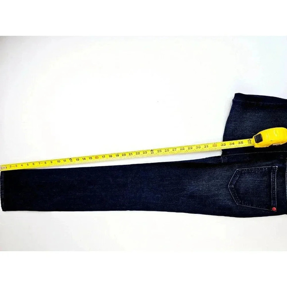 Spanx Size 24X33 Women's The Slim-X Straight Blue Denim Red Rivet Logo Jeans - Picture 9 of 13